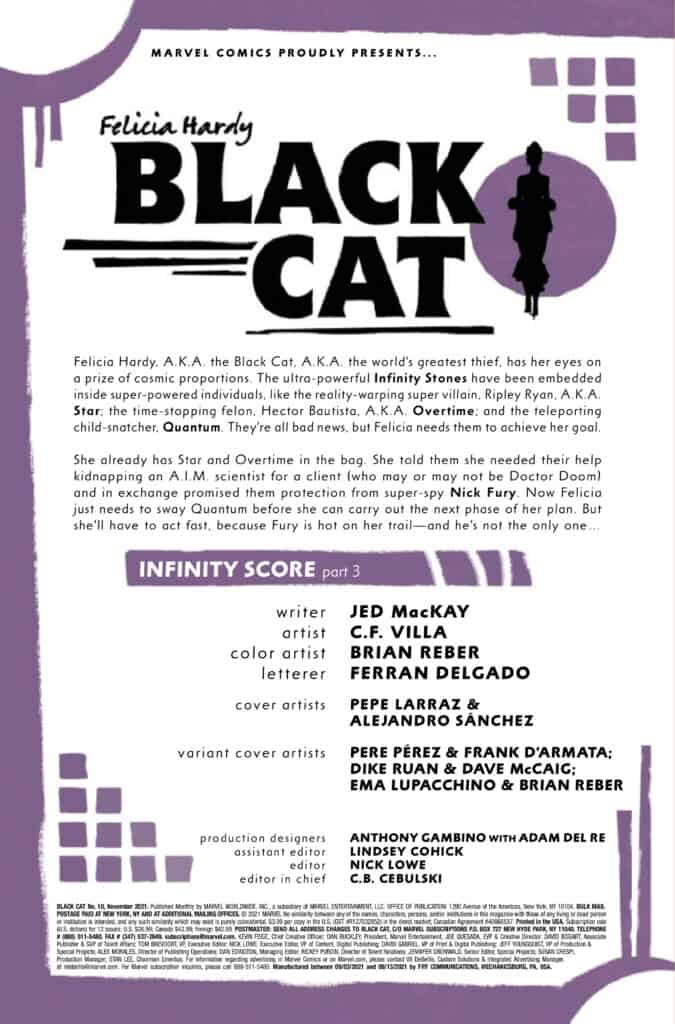 SNEAK PEEK: Preview of MARVEL COMICS BLACK CAT #10 - Comic Watch