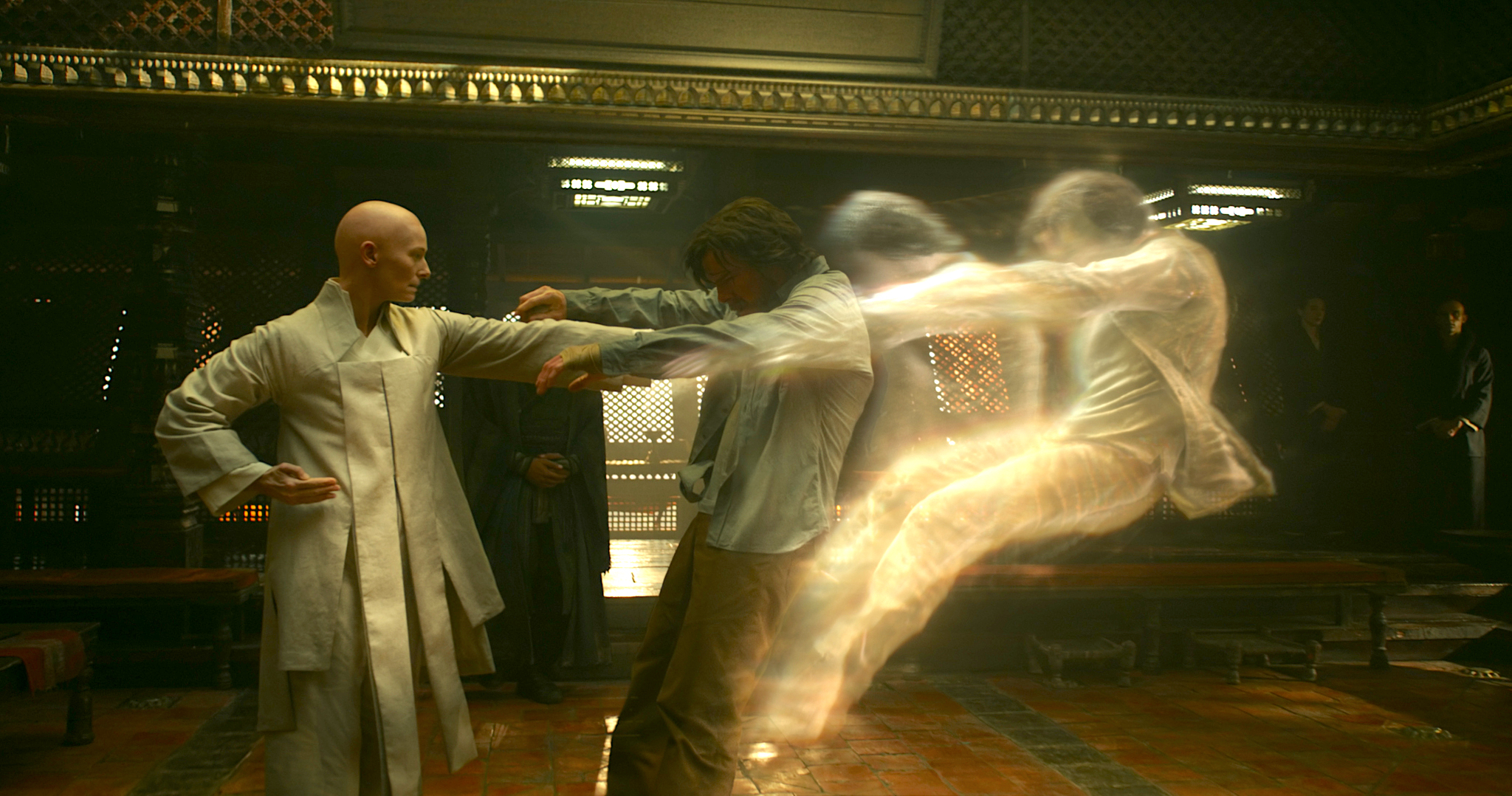 The Ancient One separating Doctor Strange's physical form from his ancestral form