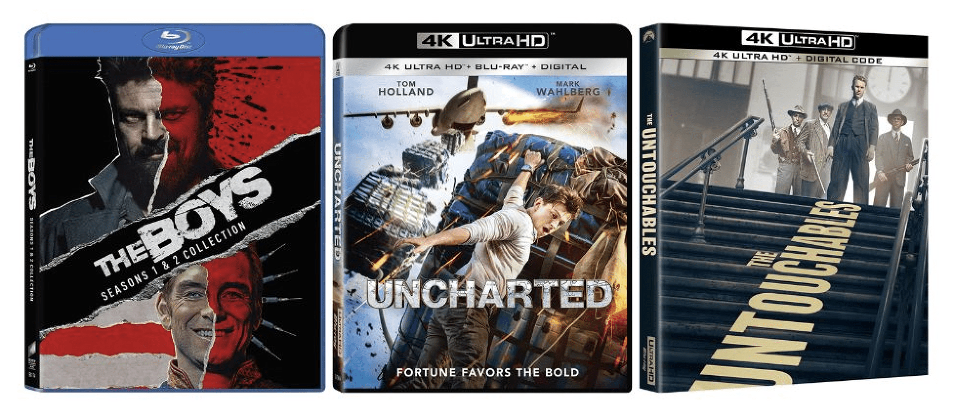  Uncharted [4K UHD] [Blu-ray] : Tom Holland, Mark