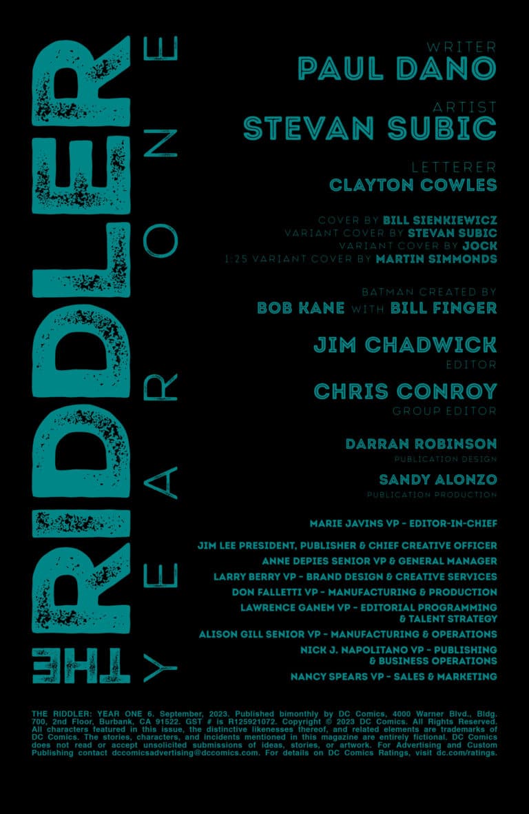 Riddler Watch The Riddler Begins in this Sneak Peek of THE RIDDLER: YEAR ONE #6 ...
