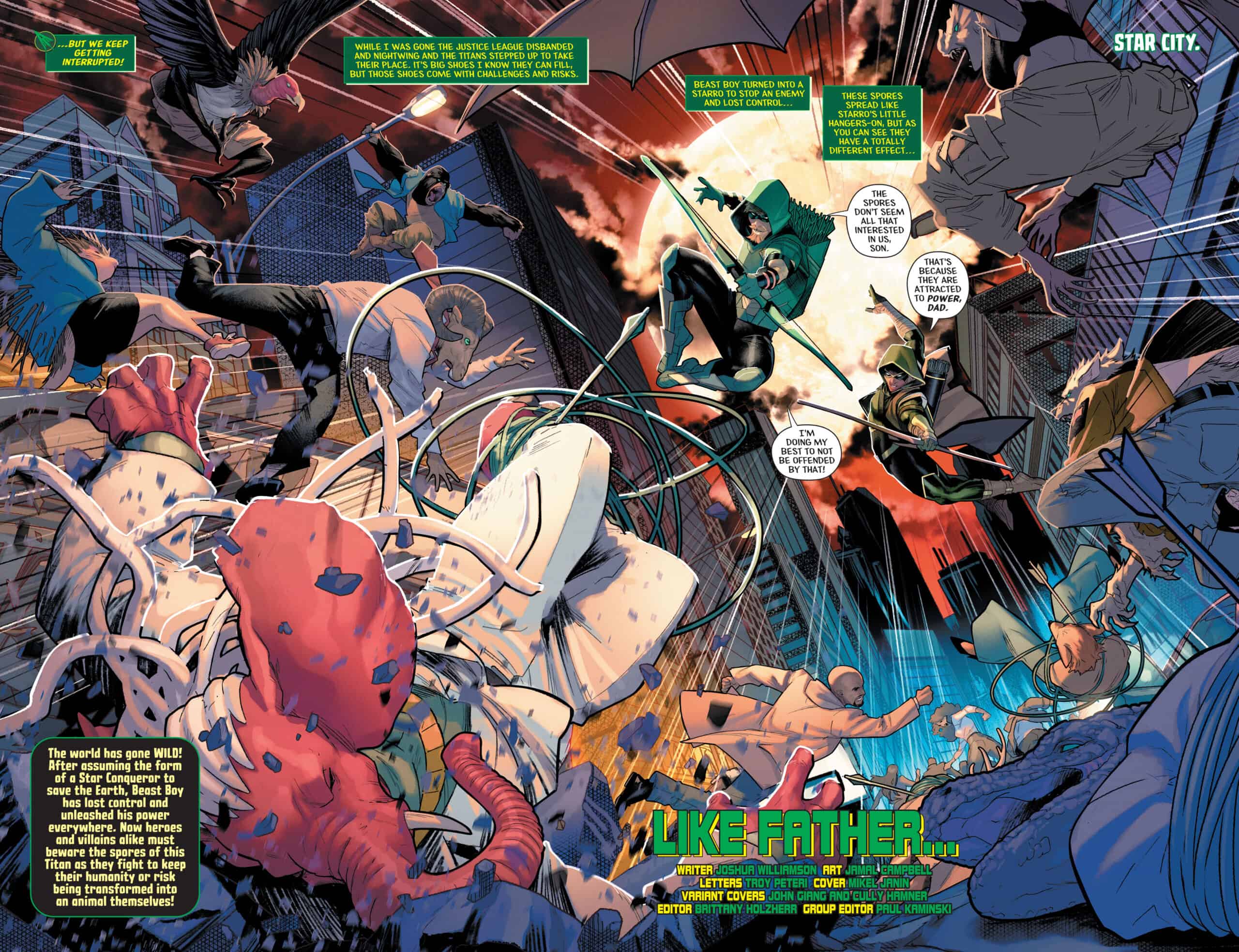 The Starro Spores Continue to Wreak Havoc Titans: Beast World #5